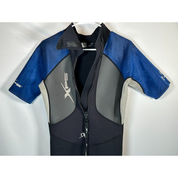 Wetsuit Neoprene Youth Size Large Zipper Short Sleeve Shorts Black Water Jet Ski - Picture 1 of 8